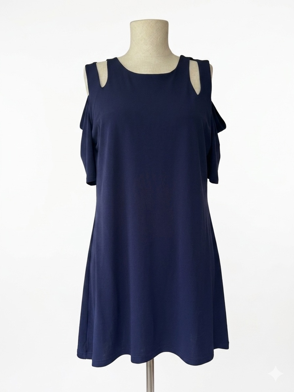Alisha d. Navy Cold-Shoulder women’s dress/tunic. Travel, resort, small. New